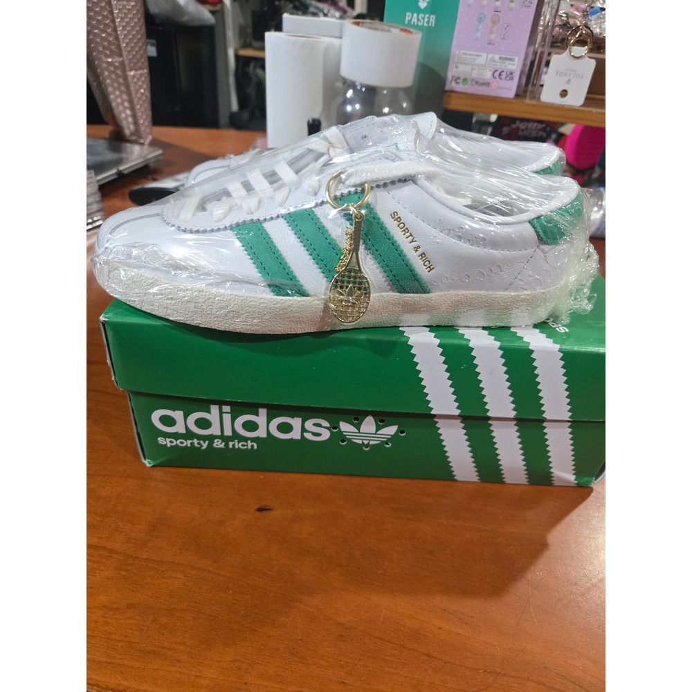 Adidas Originals x Sporty & Rich Blanc White Green Sneakers JP7552 Womens Size 5